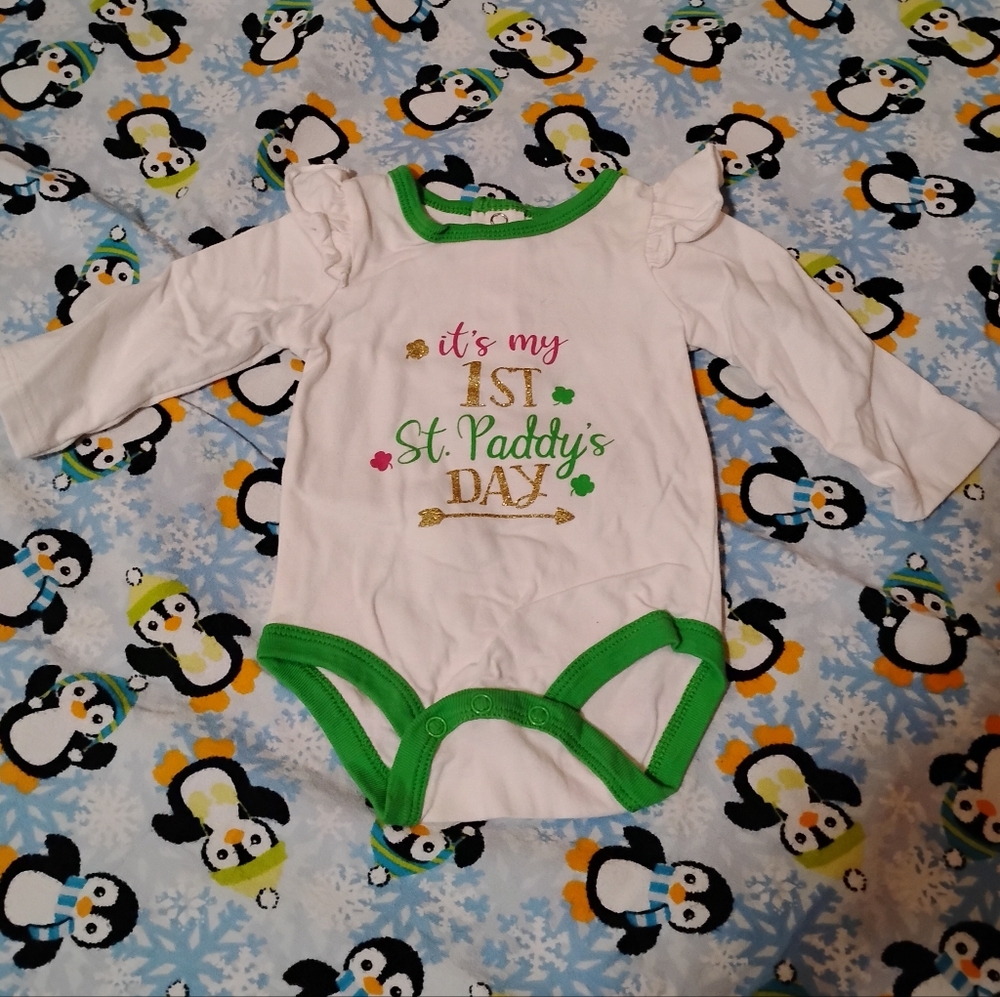 Koala Kids White and Green St. Paddy's Day Bodysuit